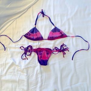 Pink & purple tie dye Hand made Brazilian bikini